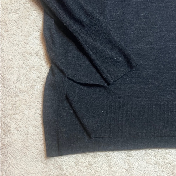 Badgley Mischka 100% Merino Wool Dark Grey Knit Sweater Mock Neck sz XL - Picture 4 of 8